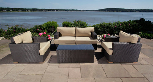 Salina Loveseat & Club Chair Set - Sunbrella Spectrum Mushroom