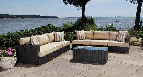 Salina outdoor sofa set - Sunbrella Spectrum Mushroom