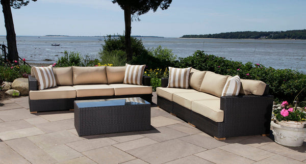 Salina outdoor sofa set 2 - Sunbrella Spectrum Mushroom