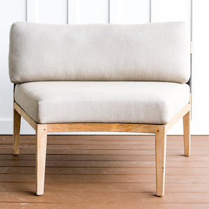Santorini teak and rope couch piece2  - Sunbrella Spectrum Mushroom